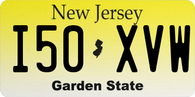 NJ license plate I50XVW