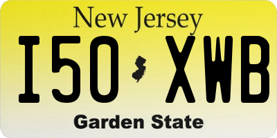 NJ license plate I50XWB