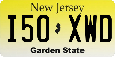 NJ license plate I50XWD