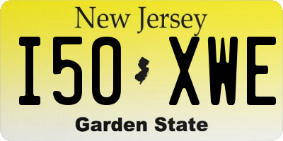NJ license plate I50XWE