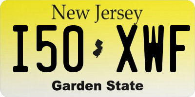 NJ license plate I50XWF