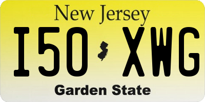 NJ license plate I50XWG