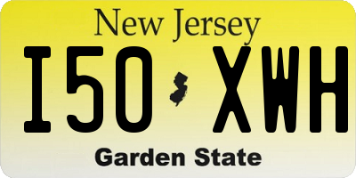 NJ license plate I50XWH