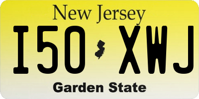 NJ license plate I50XWJ