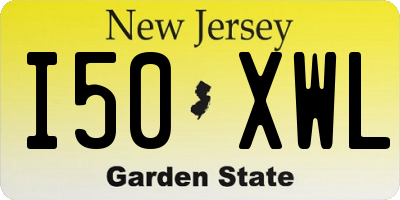 NJ license plate I50XWL