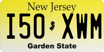 NJ license plate I50XWM
