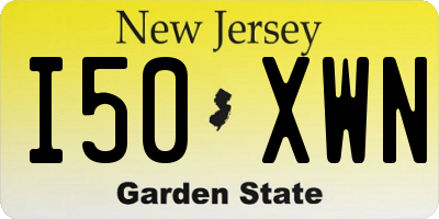NJ license plate I50XWN