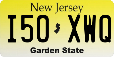 NJ license plate I50XWQ