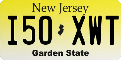 NJ license plate I50XWT