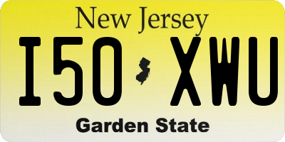 NJ license plate I50XWU