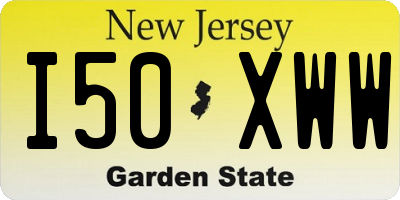 NJ license plate I50XWW