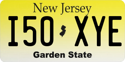 NJ license plate I50XYE