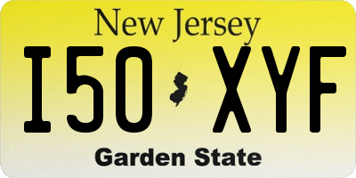 NJ license plate I50XYF