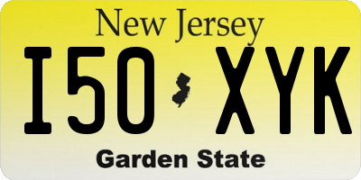 NJ license plate I50XYK