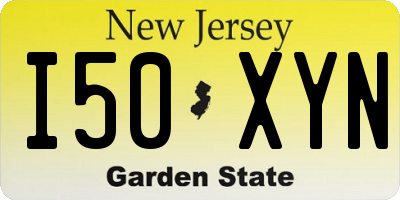 NJ license plate I50XYN