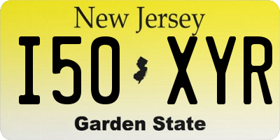 NJ license plate I50XYR