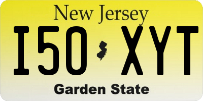 NJ license plate I50XYT