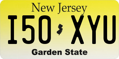 NJ license plate I50XYU