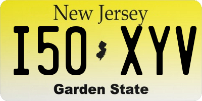 NJ license plate I50XYV