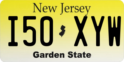 NJ license plate I50XYW