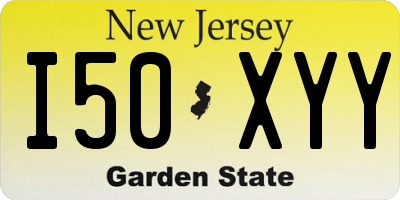 NJ license plate I50XYY
