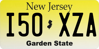 NJ license plate I50XZA
