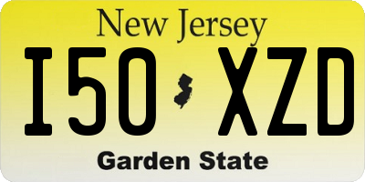 NJ license plate I50XZD