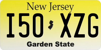 NJ license plate I50XZG