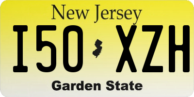 NJ license plate I50XZH