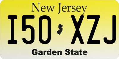 NJ license plate I50XZJ