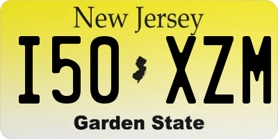 NJ license plate I50XZM