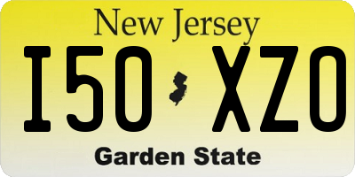 NJ license plate I50XZO