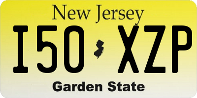 NJ license plate I50XZP