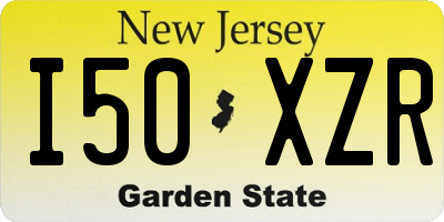 NJ license plate I50XZR