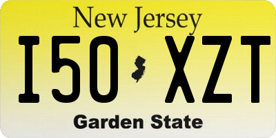 NJ license plate I50XZT