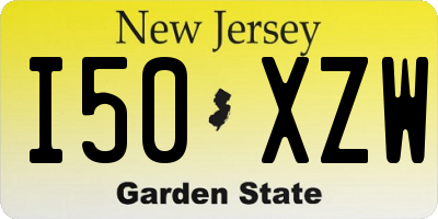 NJ license plate I50XZW