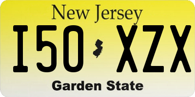 NJ license plate I50XZX