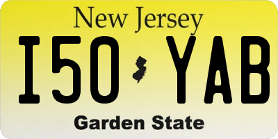 NJ license plate I50YAB
