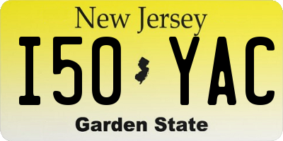 NJ license plate I50YAC