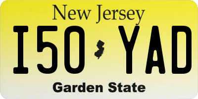 NJ license plate I50YAD