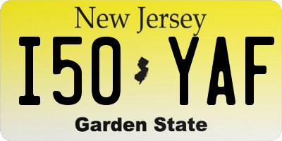 NJ license plate I50YAF