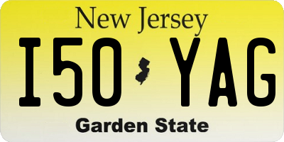 NJ license plate I50YAG