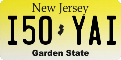 NJ license plate I50YAI