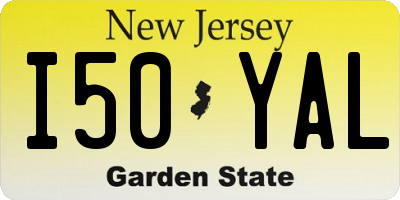 NJ license plate I50YAL