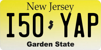 NJ license plate I50YAP
