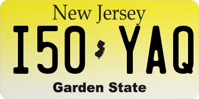 NJ license plate I50YAQ