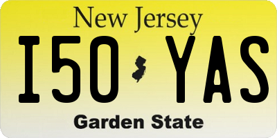 NJ license plate I50YAS