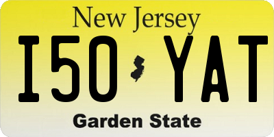 NJ license plate I50YAT