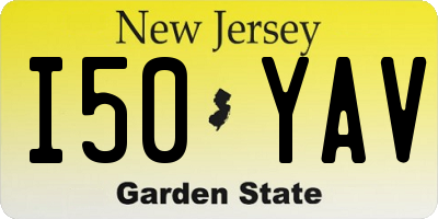 NJ license plate I50YAV