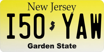 NJ license plate I50YAW